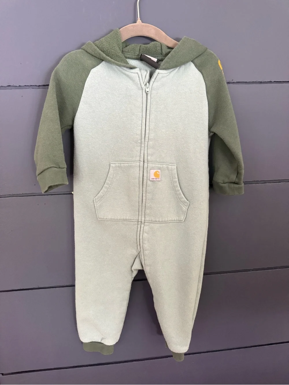 Carhartt hooded zip sweatshirt onesie 9 months